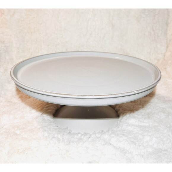 11" Modern Rim Stoneware Cake Stand Cream - Hearth & Hand with Magnolia - New - Picture 4 of 5